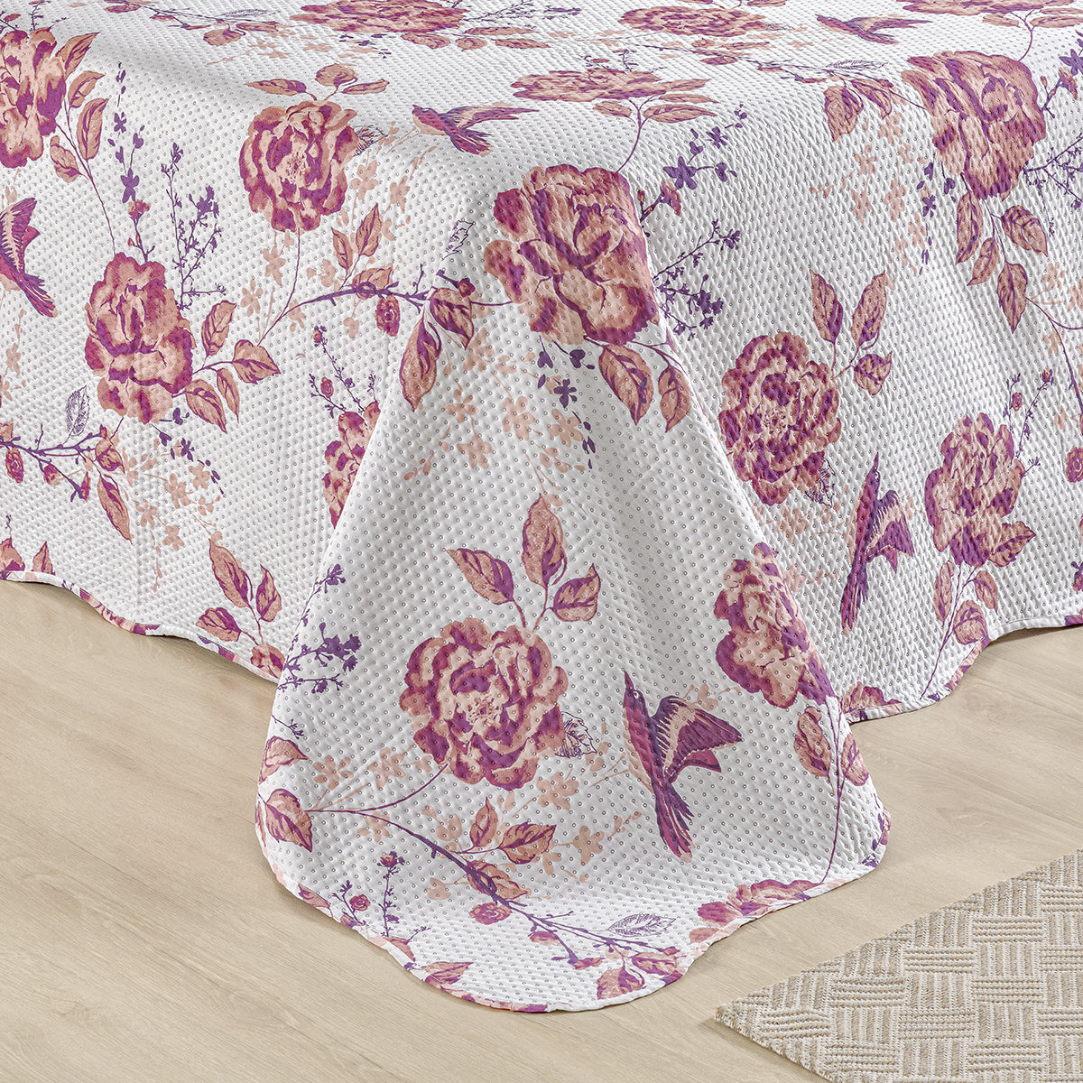 Colcha King Bouti Slim Dupla Face Matelada com Acabamento em Ondas