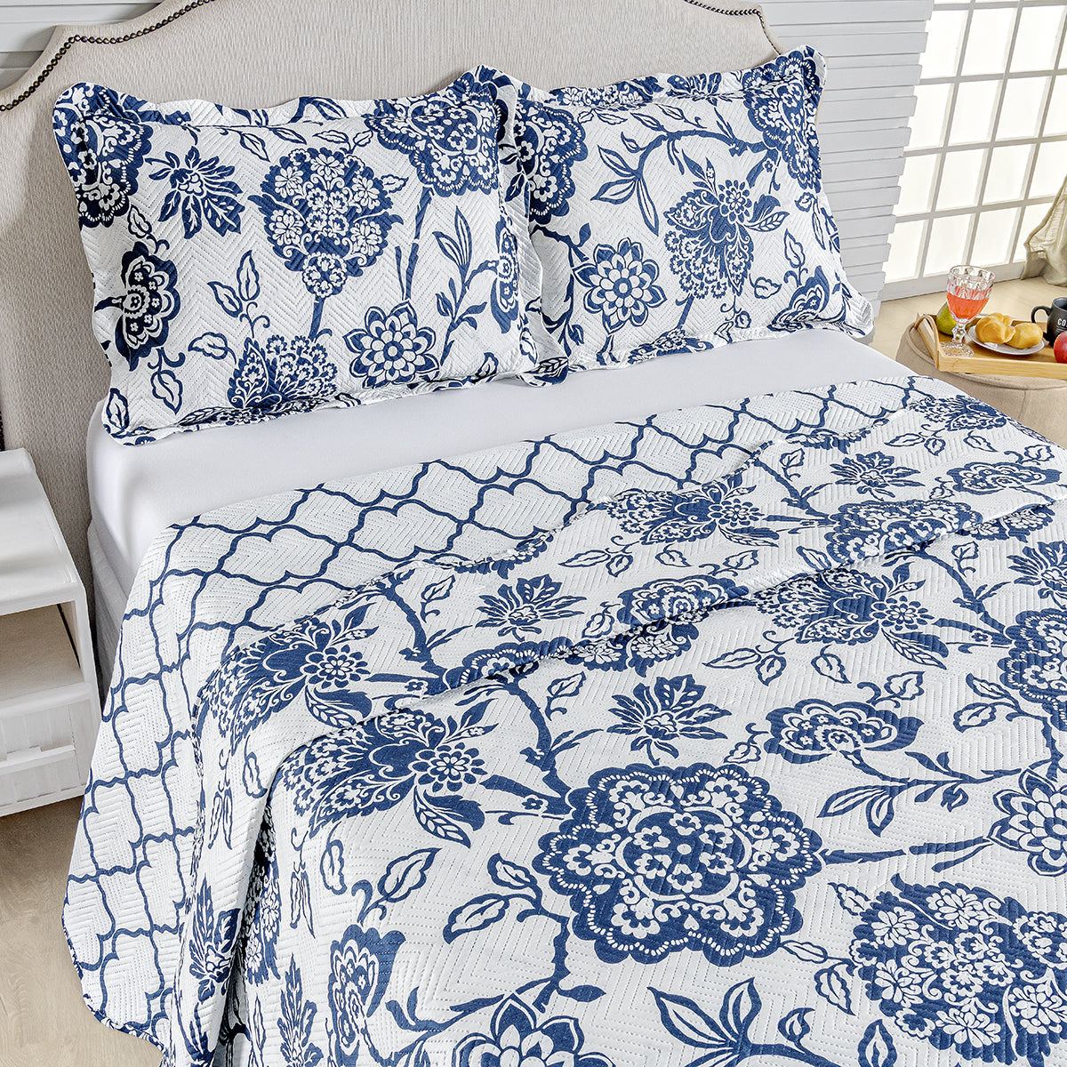 Colcha Queen Bouti Slim Dupla Face Matelada com Acabamento em Ondas